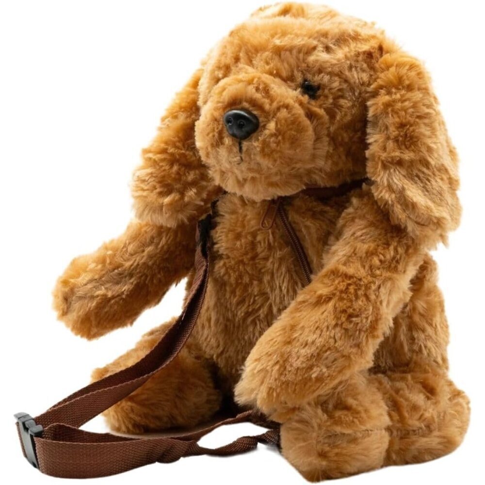 Brown Dog Plush Crossbody Bag Kids Women Travel Gift Adorable Soft Animal